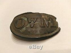 RARE Original Civil War OVM BUCKLE! Ohio Militia Plate, Puppy Paw! Dug TN, US