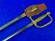 RARE US Civil War Antique 19 Century Engraved Musician's Sword with Scabbard Frog