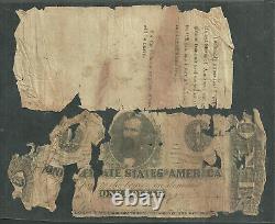 RARE US Civil War Guards & Pickets Pass Printed on 1 Dollar Confederate Note