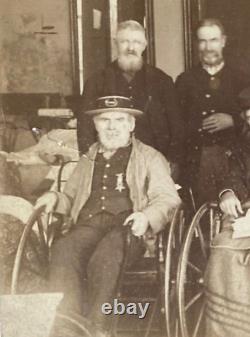RARE! WOUNDED CIVIL WAR UNION SOLDIERS at MICHIGAN SOLDIER'S HOME 1885 PHOTO