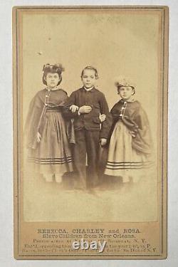 REBECCA CHARLEY & ROSA SLAVE CHILDREN FROM NEW ORLEANS 1860s CDV PHOTOGRAPH