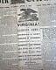RICHMOND Virginia FALLS with Heraldic Eagle Print 1865 Civil War Ending Newspaper