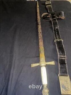 Rare 106th Infantry Civil War Sword & Buckle With Scabbard + Belt & Sword holder