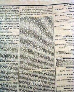 Rare 1861 Civil War CONFEDERATE New Orleans / Battle of Carnifex Ferry Newspaper
