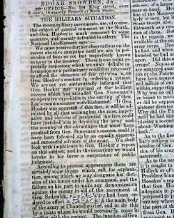 Rare ALEXANDRIA Virginia Abraham Lincoln Proclamation CIVIL WAR 1863 Newspaper