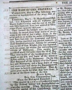 Rare ALEXANDRIA Virginia Abraham Lincoln Proclamation CIVIL WAR 1863 Newspaper