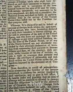 Rare ALEXANDRIA Virginia Abraham Lincoln Proclamation CIVIL WAR 1863 Newspaper