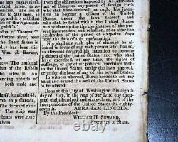 Rare ALEXANDRIA Virginia Abraham Lincoln Proclamation CIVIL WAR 1863 Newspaper