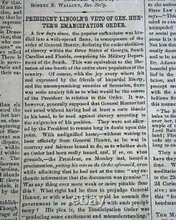 Rare ANTI-SLAVERY William Lloyd Garrison EMANCIPATION 1862 Civil War Newspaper