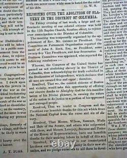 Rare ANTI-SLAVERY William Lloyd Garrison EMANCIPATION 1862 Civil War Newspaper