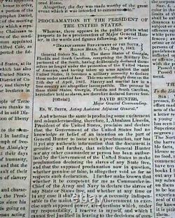 Rare ANTI-SLAVERY William Lloyd Garrison EMANCIPATION 1862 Civil War Newspaper