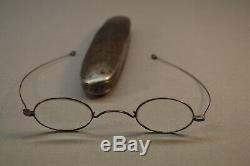 Rare Antique 1860s Civil War Era Eyeglasses Case Parker Spring Loaded Glass