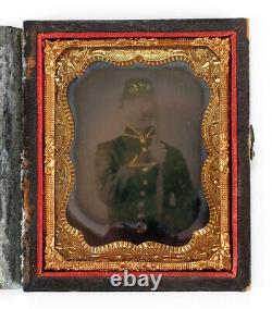 Rare Antique Ambrotype Photograph. Ninth Plate, Japanese Soldier Civil War