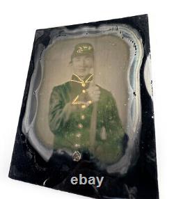 Rare Antique Ambrotype Photograph. Ninth Plate, Japanese Soldier Civil War