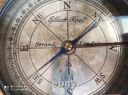Rare Antique ELLIOTT BROTHER'S big dial needle compass Strand London year 1857