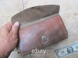 Rare Antique Multi Pocket CIVIL WAR OFFICER'S Wrap Around Leather Wallet, GIFT