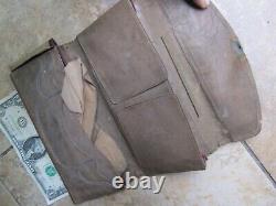Rare Antique Multi Pocket CIVIL WAR OFFICER'S Wrap Around Leather Wallet, GIFT