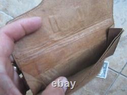 Rare Antique Multi Pocket CIVIL WAR OFFICER'S Wrap Around Leather Wallet, GIFT