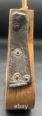 Rare Antique Wooden & Leather Stirrup Civil War Era 1860s mid-19th Century