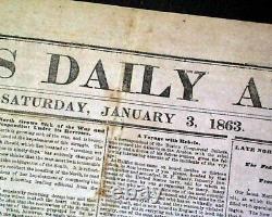 Rare BATTLE OF STONES RIVER Jefferson Davis 1863 CONFEDERATE Civil War Newspaper