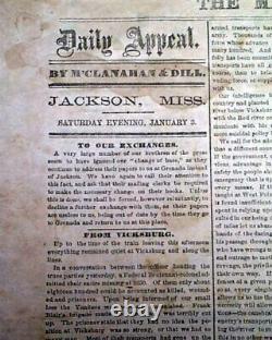 Rare BATTLE OF STONES RIVER Jefferson Davis 1863 CONFEDERATE Civil War Newspaper