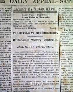 Rare BATTLE OF STONES RIVER Jefferson Davis 1863 CONFEDERATE Civil War Newspaper