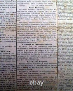 Rare BATTLE OF STONES RIVER Jefferson Davis 1863 CONFEDERATE Civil War Newspaper