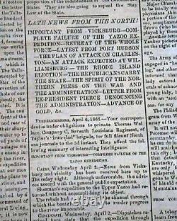 Rare CAPITAL OF THE CONFEDERACY Richmond VA Virginia Civil War 1863 Newspaper