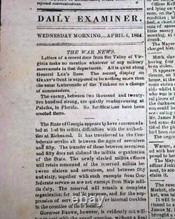 Rare CAPITAL OF THE CONFEDERACY Richmond VA Virginia Civil War 1864 Newspaper