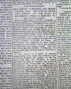 Rare CAPITAL OF THE CONFEDERACY Richmond VA Virginia Civil War 1864 Newspaper