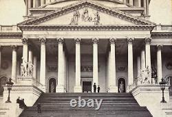 Rare! CIVIL War Capitol Building East Portico Stereoview Photo 1865