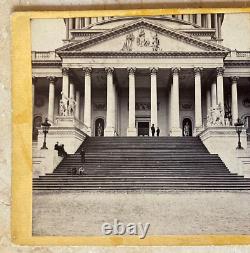 Rare! CIVIL War Capitol Building East Portico Stereoview Photo 1865