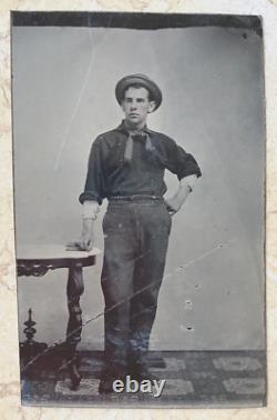Rare! CIVIL War Confederate Navy Sailor Tintype Photo