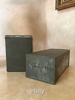 Rare! CIVIL War Confederate State's Zinc Lined Tin Dated 1864-6 Document Box