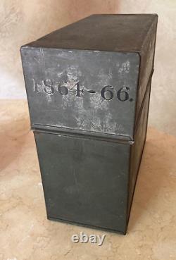 Rare! CIVIL War Confederate State's Zinc Lined Tin Dated 1864-6 Document Box