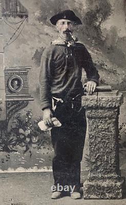 Rare! CIVIL War Confederate States Navy (csn) Sailor Tintype Photo