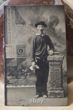 Rare! CIVIL War Confederate States Navy (csn) Sailor Tintype Photo