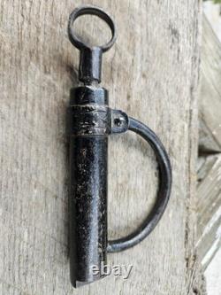 Rare CIVIL War Era Cast Iron Shackle Lock & Cylinder Key / Works Great Rare CIVIL War Era Cast Iron Shackle Lock & Cylinder Key / Works Great