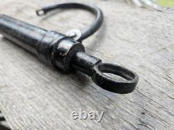 Rare CIVIL War Era Cast Iron Shackle Lock & Cylinder Key / Works Great