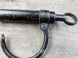 Rare CIVIL War Era Cast Iron Shackle Lock & Cylinder Key / Works Great