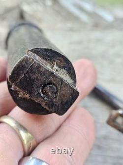 Rare CIVIL War Era Cast Iron Shackle Lock & Cylinder Key / Works Great