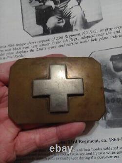 Rare CIVIL War Era N. Y. 23rd Regiment Shoulder Belt Plate Buckle Non Dug Relic