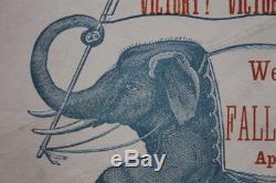 Rare CIVIL War Handbill Celebrating The Fall Of Richmond-early Elephant Symbol