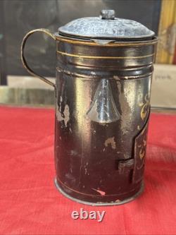 Rare CIVIL War Hospital Soup Warmer Tin Hand Decorated Great Condition