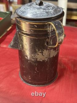 Rare CIVIL War Hospital Soup Warmer Tin Hand Decorated Great Condition