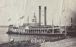 Rare! CIVIL War Union Mississippi River Steamboat Lady Gay Photo 1865