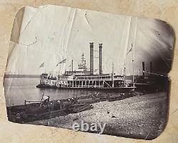 Rare! CIVIL War Union Mississippi River Steamboat Lady Gay Photo 1865