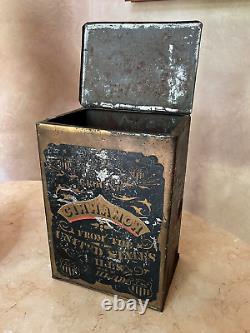 Rare! CIVIL War Union Patriotic Ground Cinnamon Tin From U. S. Mills Philadelphia