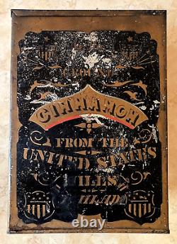Rare! CIVIL War Union Patriotic Ground Cinnamon Tin From U. S. Mills Philadelphia