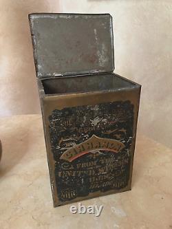 Rare! CIVIL War Union Patriotic Ground Cinnamon Tin From U. S. Mills Philadelphia